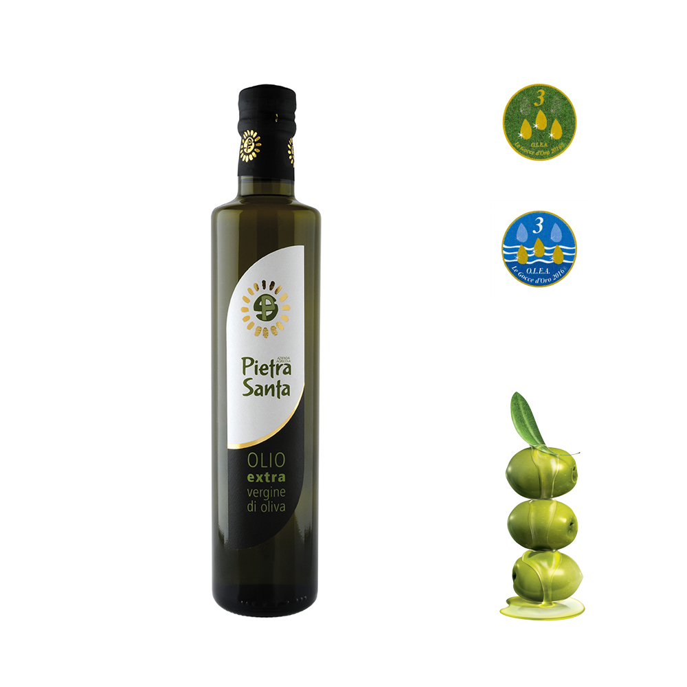 Bottiglia di olio extravergine di oliva pugliese