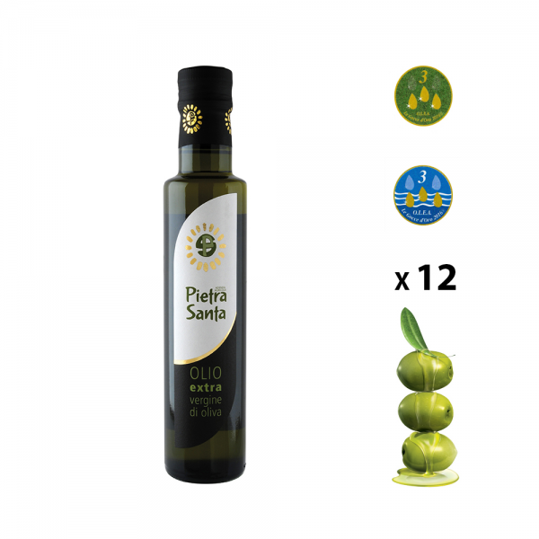 Confezione da 12 bottiglie Olio extravergine di oliva da 0,25 Litri