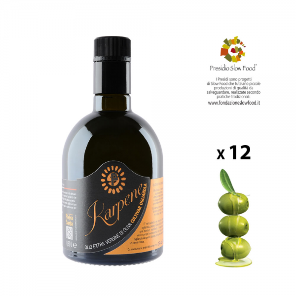 Confezione da 6 bottiglie di Olio extravergine di oliva ogliarola Karpene da 0,50 Litri