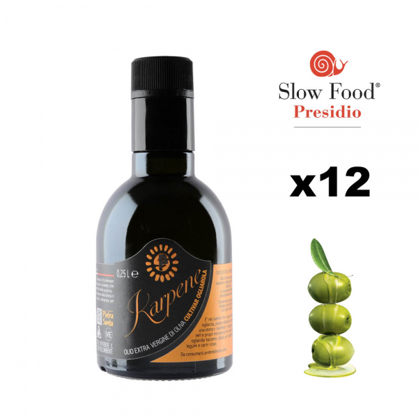 Olio extravergine di oliva karpene in bottiglia - 0,25 Litro