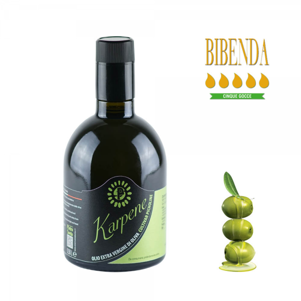 Olio Evo monocultivar di Picholine Karpene - bottiglia 0,5 Litro