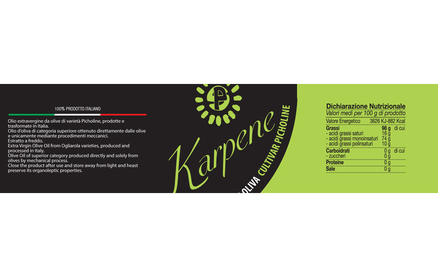 Huile evo monocultivar picholine karpene